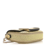 Crystal Vitello Laminato FF Nano Maxi Buckle Baguette Charm Light Gold