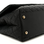 Caviar Quilted Small Coco Handle Flap Black