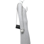 Caviar Quilted Clutch With Chain Black