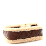 Shearling Lambskin Quilted Mini Furry Coco Flap Beige Dark Brown