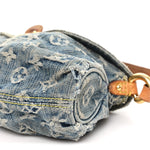 Monogram Denim Mini Pleaty Blue