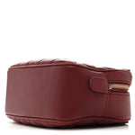 Calfskin Quilted CC Small Vanity Case Dark Red