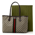 GG Supreme Monogram Medium Ophidia Shopping Tote Brown