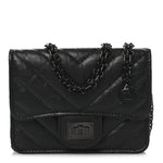 Aged Calfskin Chevron Quilted Reissue Belt Bag So Black