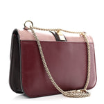 Vitello Tri-Color Medium Glam Lock Rockstud Flap Rubin Water Rose Marine