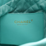 Shiny Calfskin Quilted Mini Chanel 22 Turquoise