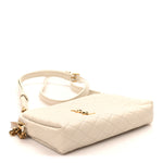 Lambskin Quilted Gaby Zipped Pouch Crema Soft
