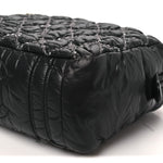 Nylon Quilted Tweed Stitch Bubble Camera Case Black