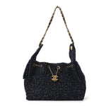 Tweed Quilted Small Chanel 25 Handbag Blue
