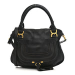 Calfskin Medium Marcie Satchel Black
