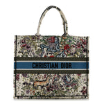 Canvas Embroidered Large D-Constellation Book Tote Latte Multicolor