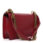 Lambskin Quilted New Medium Boy Flap Red