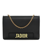Calfskin J'Adior Wallet on Chain Pouch Black