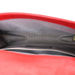 Calfskin Double Stitch Small Boy Flap Red