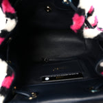 Lambskin Shearling Small Urban Spirit Backpack White Fuchsia Navy