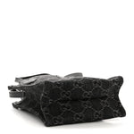 Denim Cuoio Harness GG Monogram Mini Ophidia Tote Bag Black Medium Grey