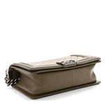 Lambskin Quilted Medium Boy Flap Khaki