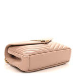 Sheepskin Matelasse Chevron Monogram Medium College Bag Rose Poudre