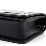 Goatskin Quilted Patent New Medium Duo Boy Flap Black