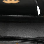 Shiny Aged Calfskin Quilted Nano Kelly Shopper Black