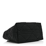 Re-Nylon Nappa Triangle Quilted Padded Small Double Handled Zip Tote Black