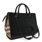 Calfskin Mega Check Small Banwell Tote Black