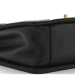 Lambskin Reversed Chevron Quilted Flap Black