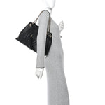 Pebbled Calfskin Medium Soho Chain Shoulder Bag Black