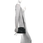 Calfskin Matelasse Monochrome Small GG Marmont Chain Shoulder Bag Black