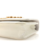 Shiny Crumpled Calfskin Quilted Chanel 19 Wallet On Chain WOC White