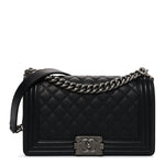 Caviar Quilted Medium Boy Flap Black