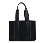 Felt Shiny Calfskin Medium Woody Ribbon Tote Obscure Navy