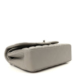 Lambskin Quilted Small Double Flap Grey