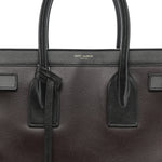 Calfskin Bi-Color Small Sac De Jour Burgundy Black