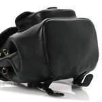 Lambskin Quilted Small Duma Drawstring Backpack Black