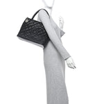 Caviar Quilted Medallion Tote Black
