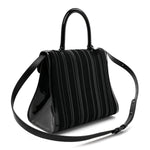 Canvas Patent Calfskin MM Brillant Satchel Black