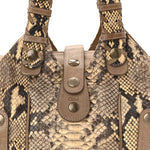 Snakeskin Calfskin Silverado Shoulder Bag Beige