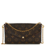 Monogram Pochette Felicie Chain Wallet Fuchsia