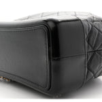 Aged Calfskin Quilted Small Gabrielle Backpack Black