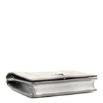 Metallic Patent Micro-Cannage Diorama Wallet on Chain Pouch Silver