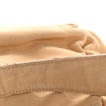 Lambskin Stitched Accordion Flap Tote Beige