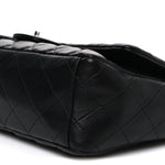 Lambskin Quilted Maxi Single Flap Black