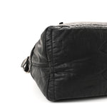 Coated Canvas Quilted Large Garment Travel Bag Black