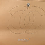 Caviar Quilted Jumbo Double Flap Beige Clair