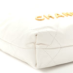 Shiny Calfskin Quilted Mini Chanel 22 White
