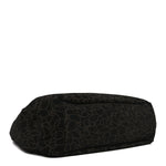 Suede Camellia Hobo Bag Black