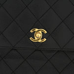 Caviar Quilted Jumbo Kelly Flap Black