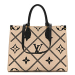 Empreinte Monogram Giant Broderies Onthego MM Cream Black