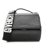 Calfskin Mini Pandora Box Logo Strap Crossbody Bag Black